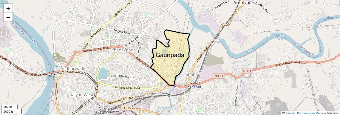 Location Map of Gauripada, Thane
