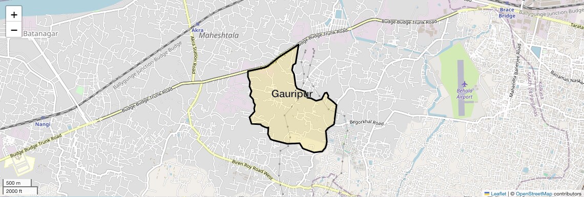 Location Map of Gauripur, Kolkata