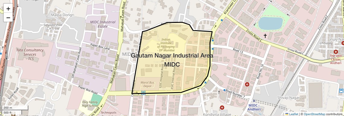 Location Map of Gautam Nagar Industrial Area MIDC, Mumbai