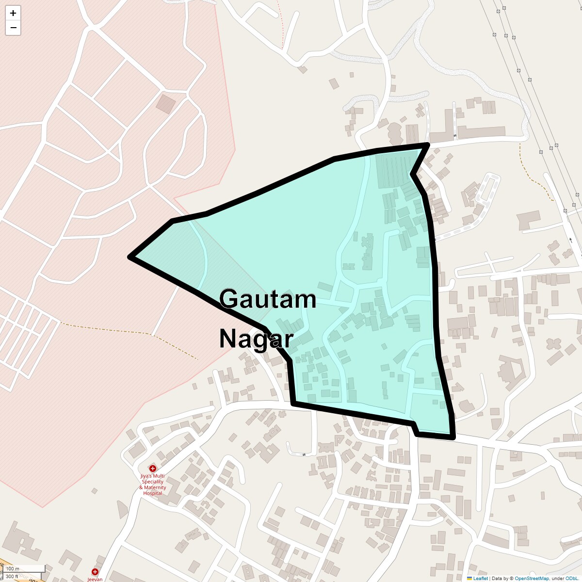 Location Map of Gautam Nagar, Thane