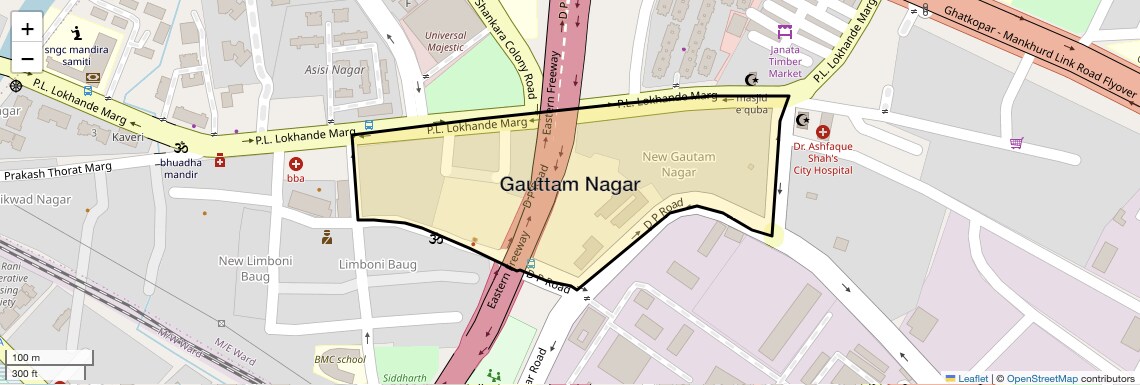 Location Map of Gauttam Nagar, Mumbai