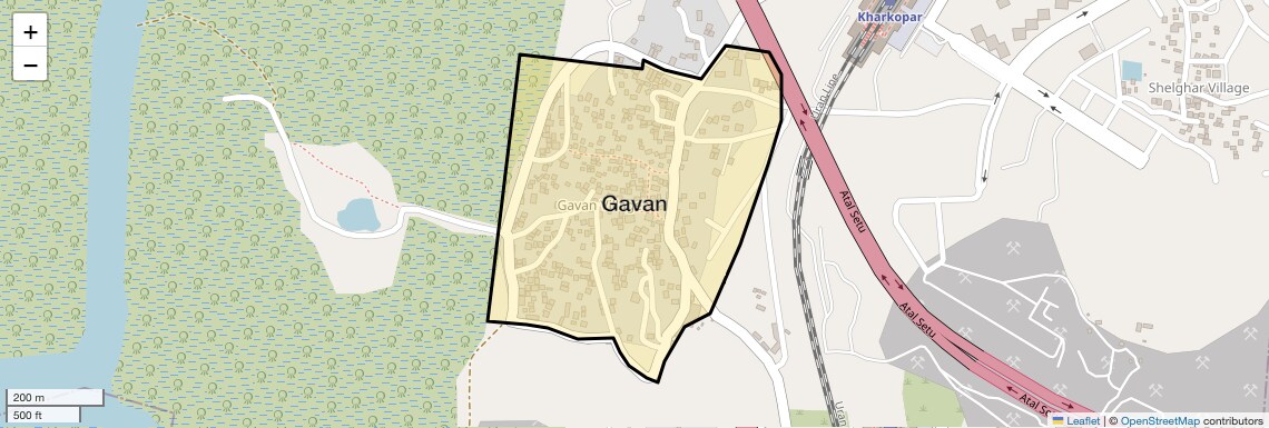 Location Map of Gavan, Navi Mumbai
