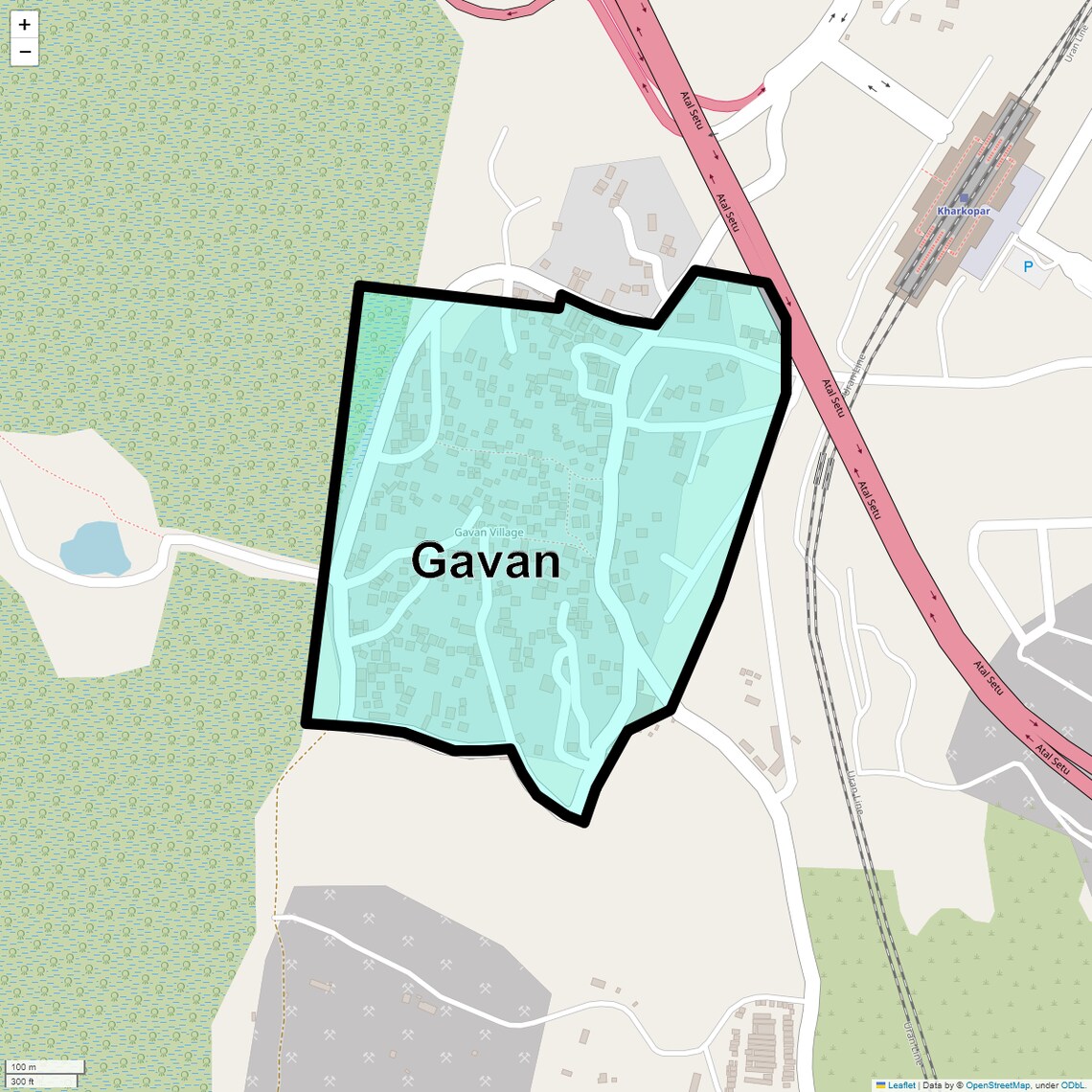 Location Map of Gavan, Navi Mumbai