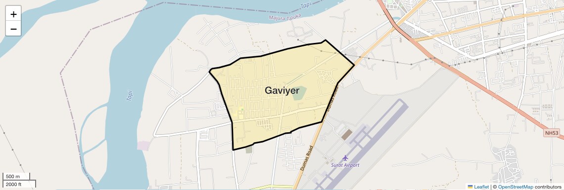 Location Map of Gaviyer, Surat