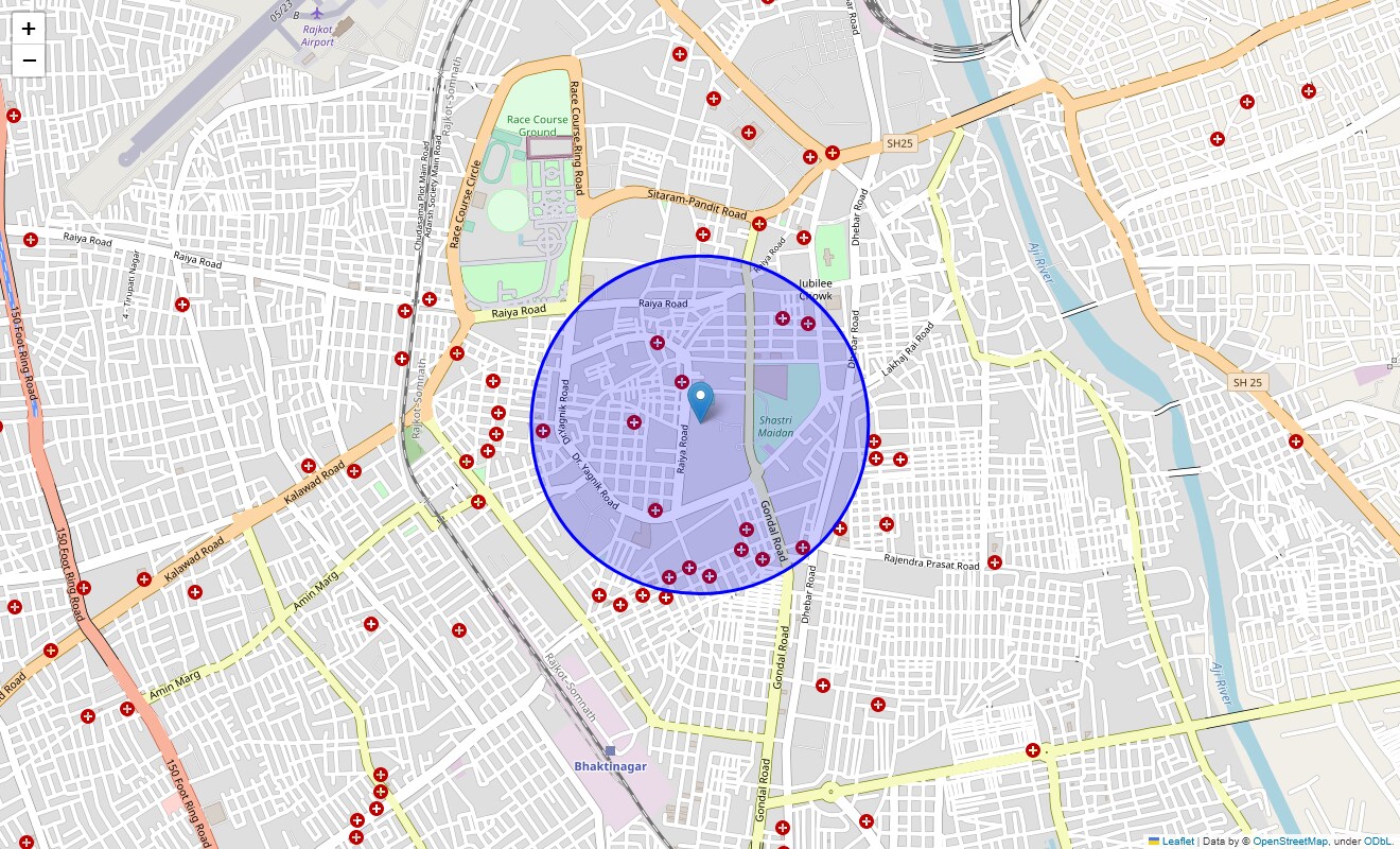 Location Map of Gavliwad, Rajkot