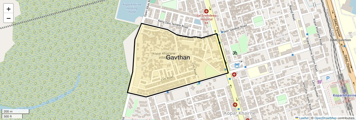 Location Map of Gavthan, Navi Mumbai