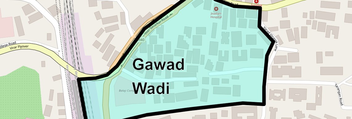 Location Map of Gawad Wadi, Mumbai