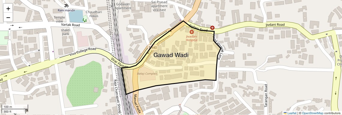 Location Map of Gawad Wadi, Palghar