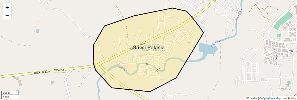 Location Map of Gawli Palasia, Indore