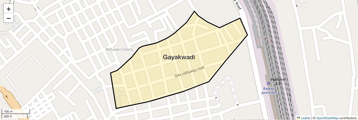 Location Map of Gayakwadi, Rajkot