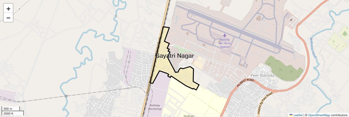Location Map of Gayatri Nagar, Bareilly