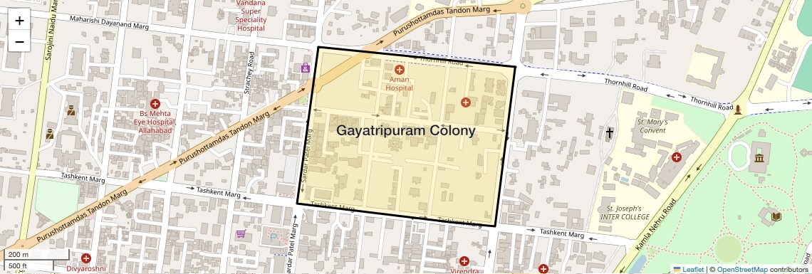Location Map of Gayatripuram Colony, Allahabad