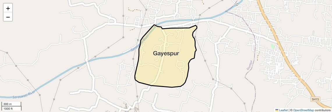 Location Map of Gayespur, Kolkata