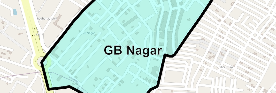 Location Map of GB Nagar, Ghaziabad