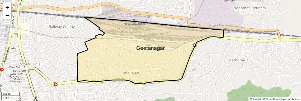 Location Map of Geetanagar, Guwahati