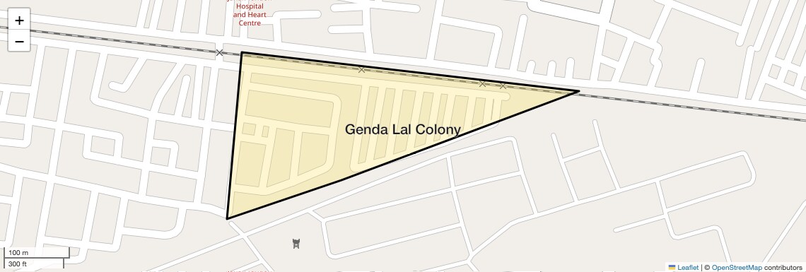 Location Map of Genda Lal Colony, Agra