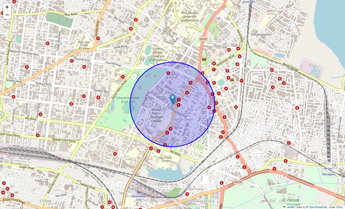 Location Map of George Town, Allahabad