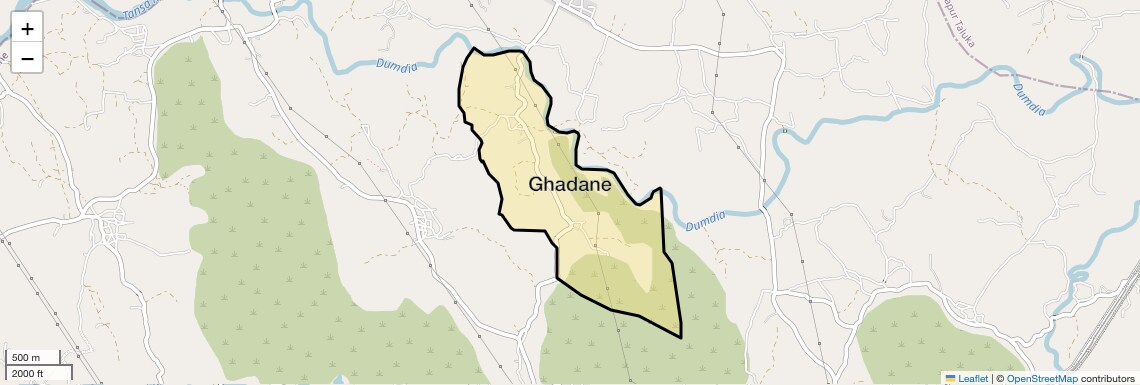 Location Map of Ghadane, Thane