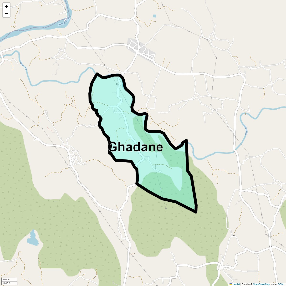 Location Map of Ghadane, Thane