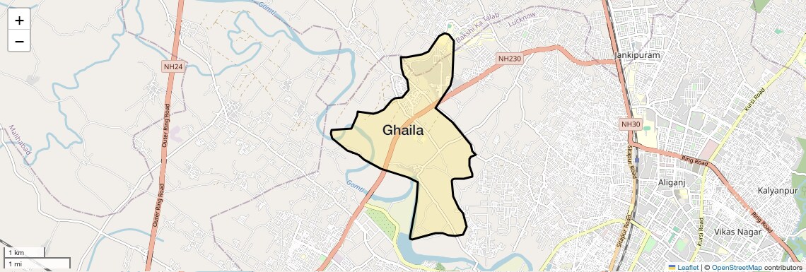 Location Map of Ghaila, Lucknow