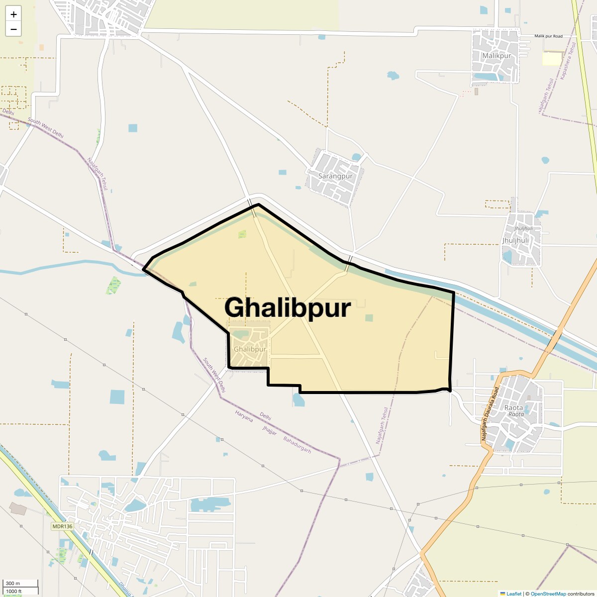 Location Map of Ghalibpur, Delhi