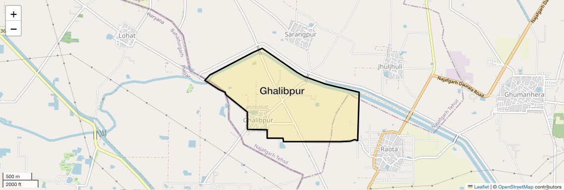 Location Map of Ghalibpur, Delhi