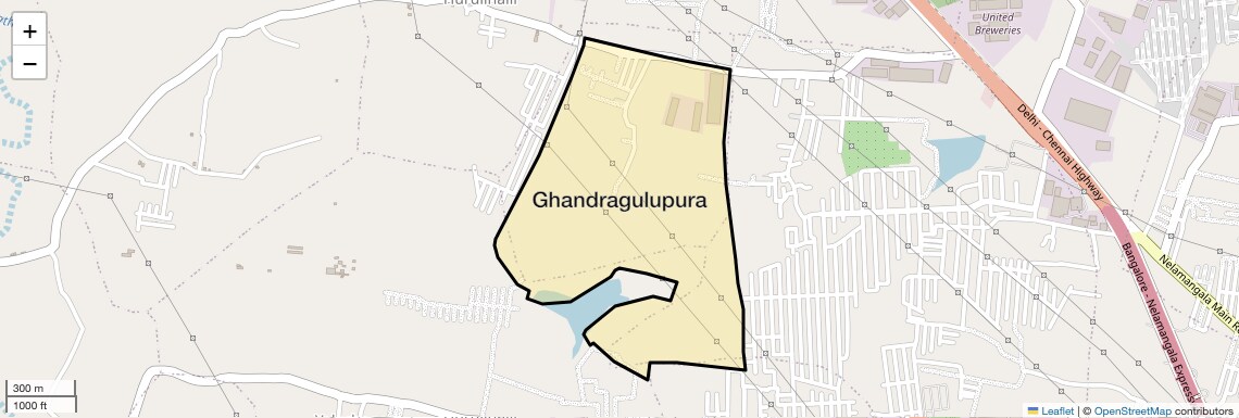 Location Map of Ghandragulupura, Bangalore