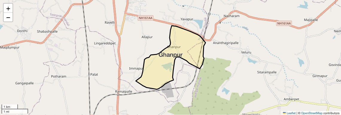 Location Map of Ghanpur, Hyderabad