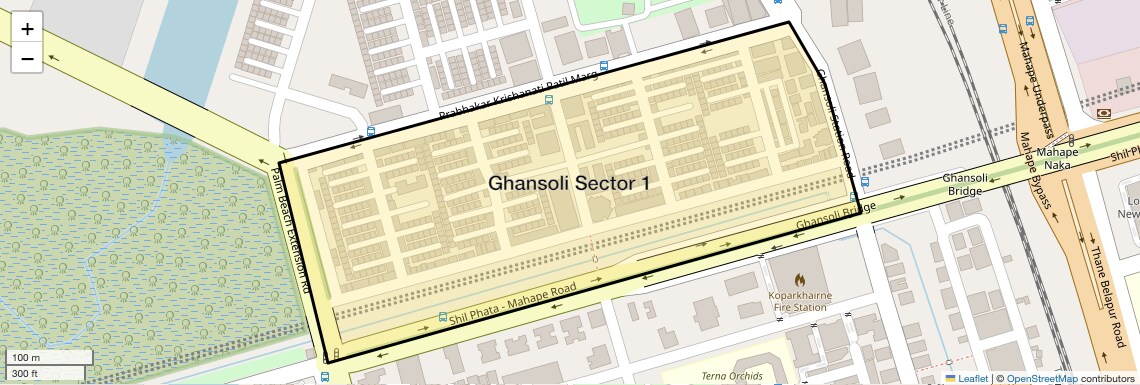 Location Map of Ghansoli Sector 1, Navi Mumbai