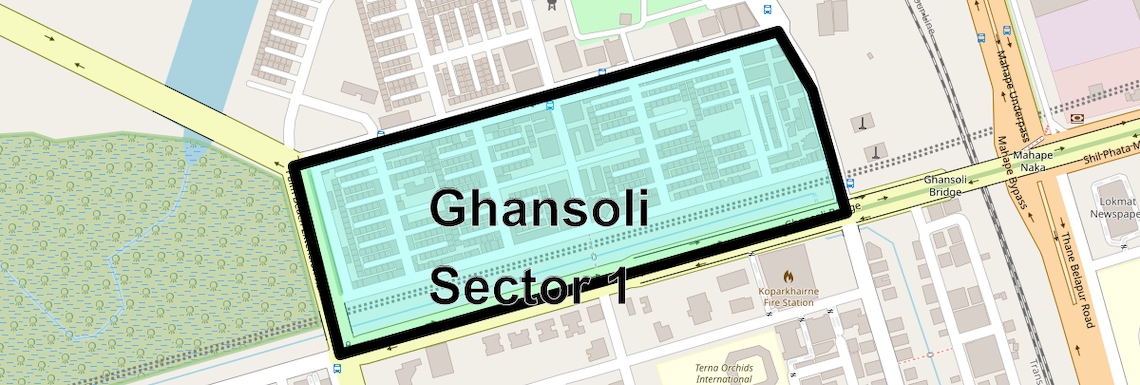 Location Map of Ghansoli Sector 1, Navi Mumbai