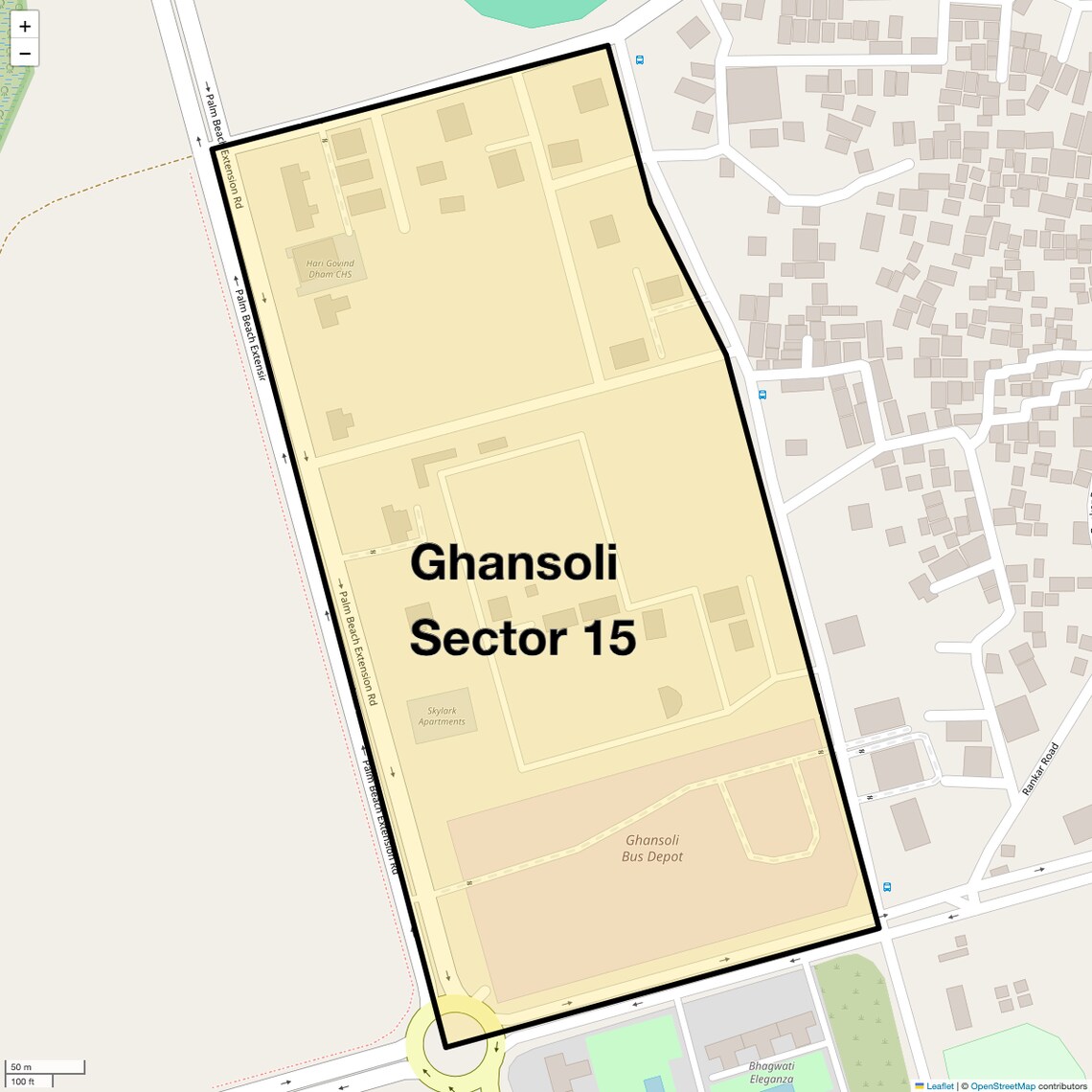 Location Map of Ghansoli Sector 15, Navi Mumbai