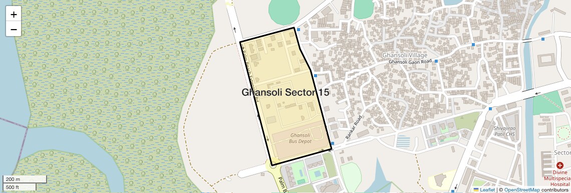 Location Map of Ghansoli Sector 15, Navi Mumbai
