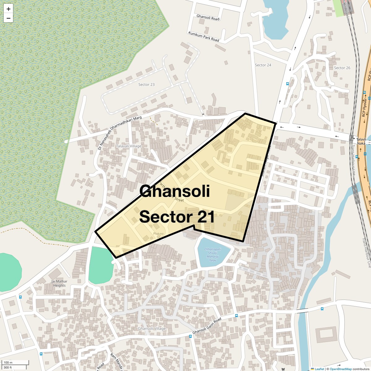 Location Map of Ghansoli Sector 21, Navi Mumbai