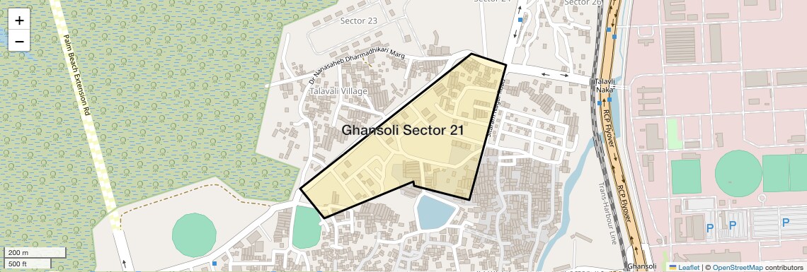Location Map of Ghansoli Sector 21, Navi Mumbai