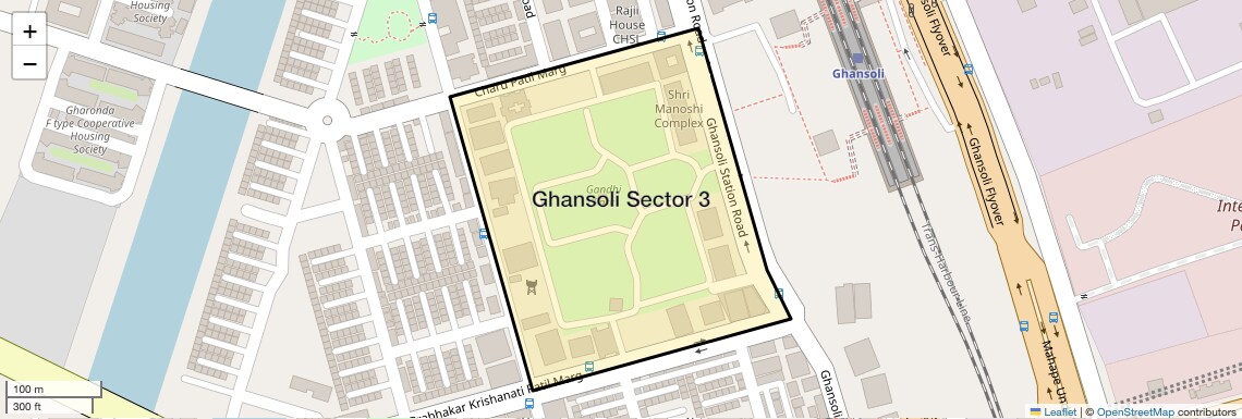 Location Map of Ghansoli Sector 3, Navi Mumbai