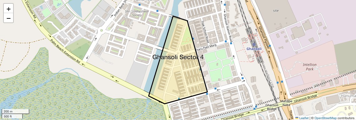 Location Map of Ghansoli Sector 4, Navi Mumbai