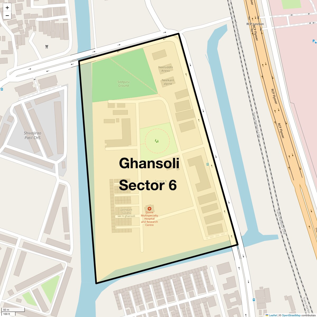 Location Map of Ghansoli Sector 6, Navi Mumbai