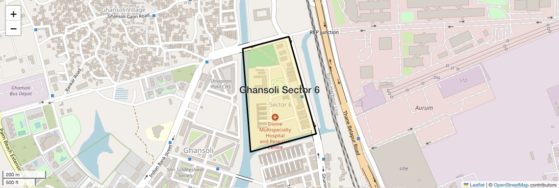 Location Map of Ghansoli Sector 6, Navi Mumbai