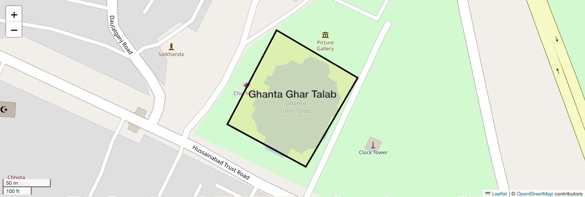 Location Map of Ghanta Ghar Talab, Lucknow
