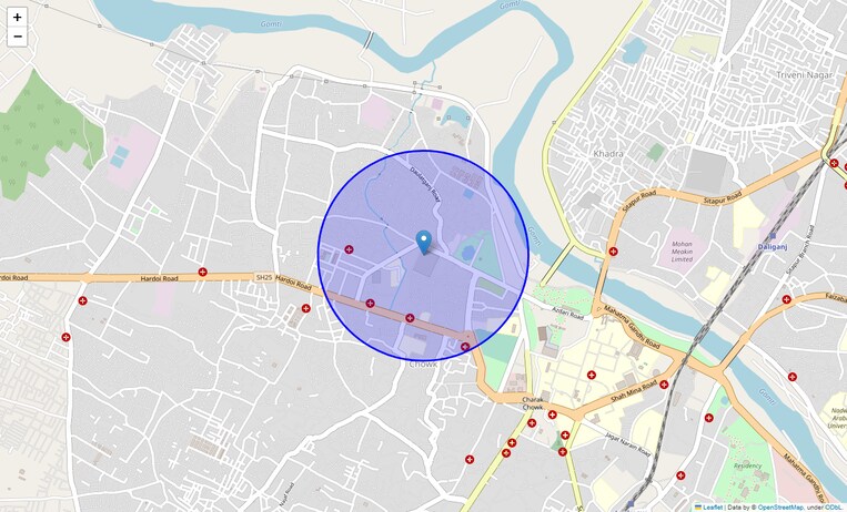 Location Map of Ghanta Ghar Talab