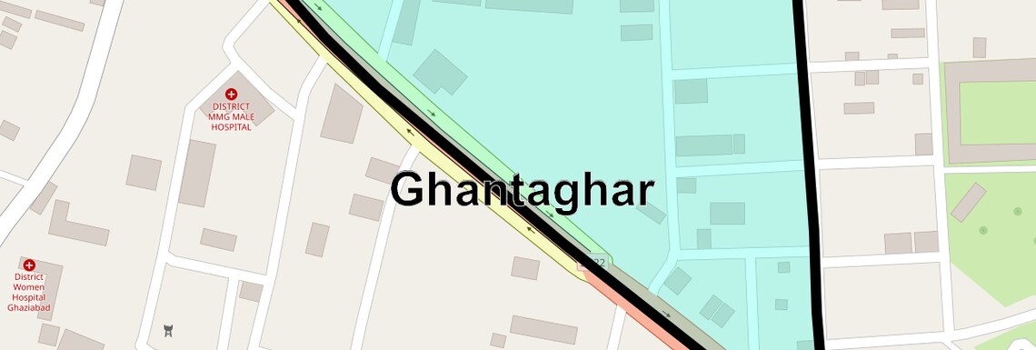 Location Map of Ghantaghar, Ghaziabad