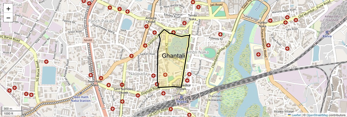 Location Map of Ghantali, Thane