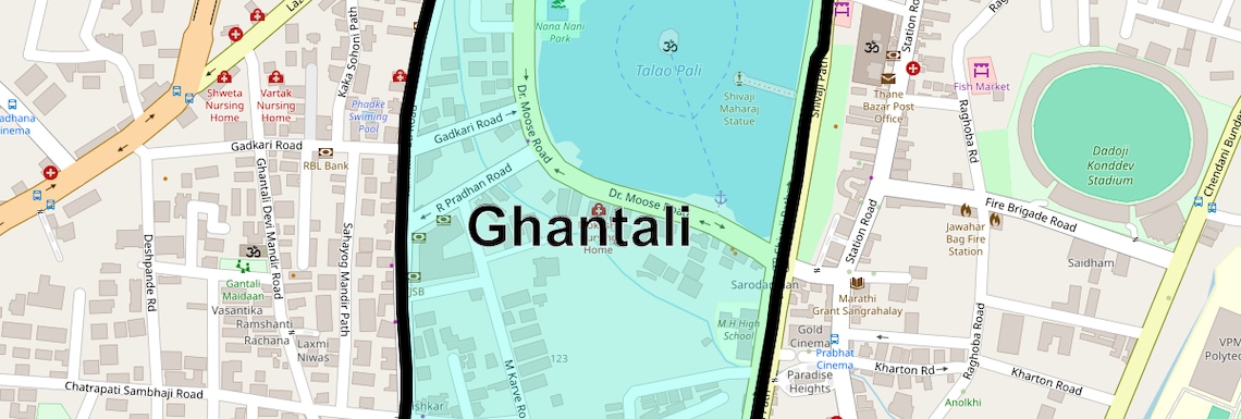 Location Map of Ghantali, Thane