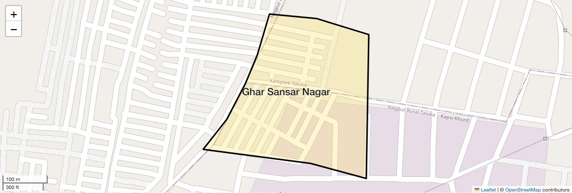 Location Map of Ghar Sansar Nagar, Nagpur