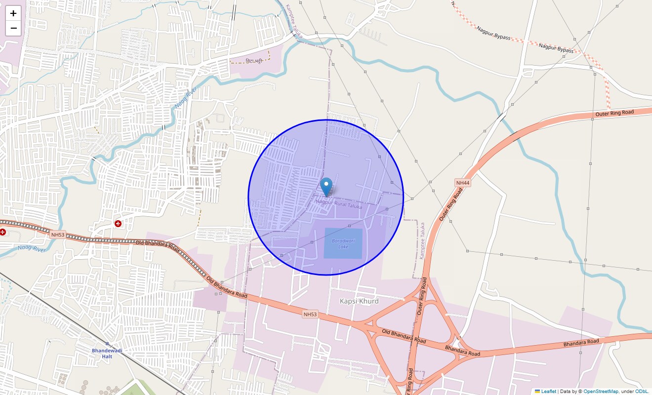 Location Map of Ghar Sansar Nagar, Nagpur