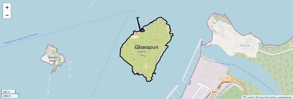 Location Map of Gharapuri, Navi Mumbai