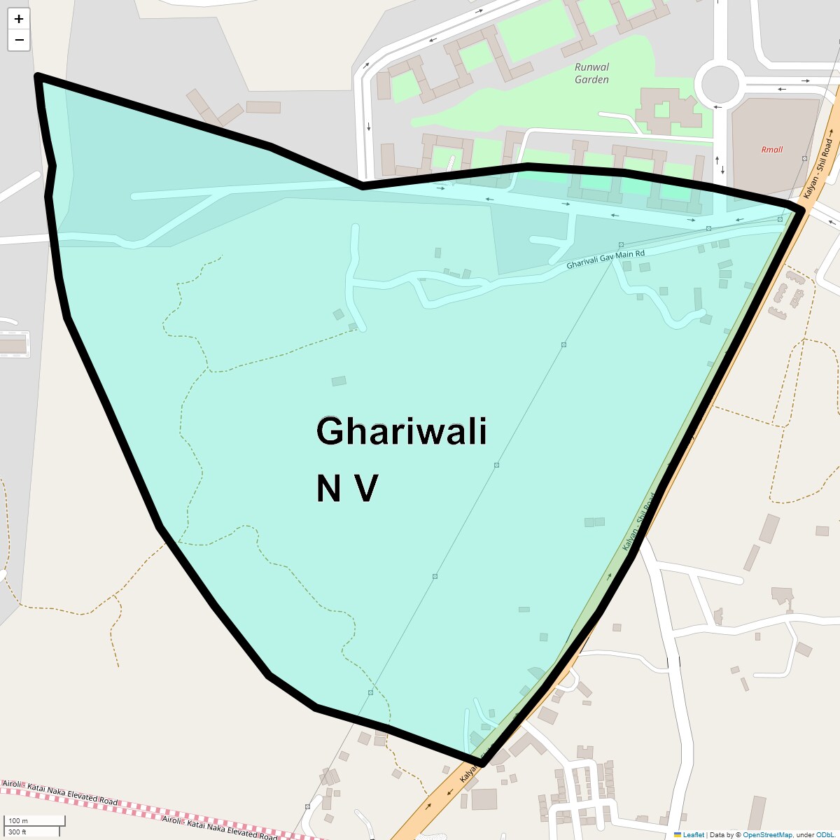 Location Map of Ghariwali N V, Thane
