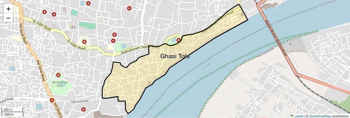 Location Map of Ghasi Tola, Varanasi