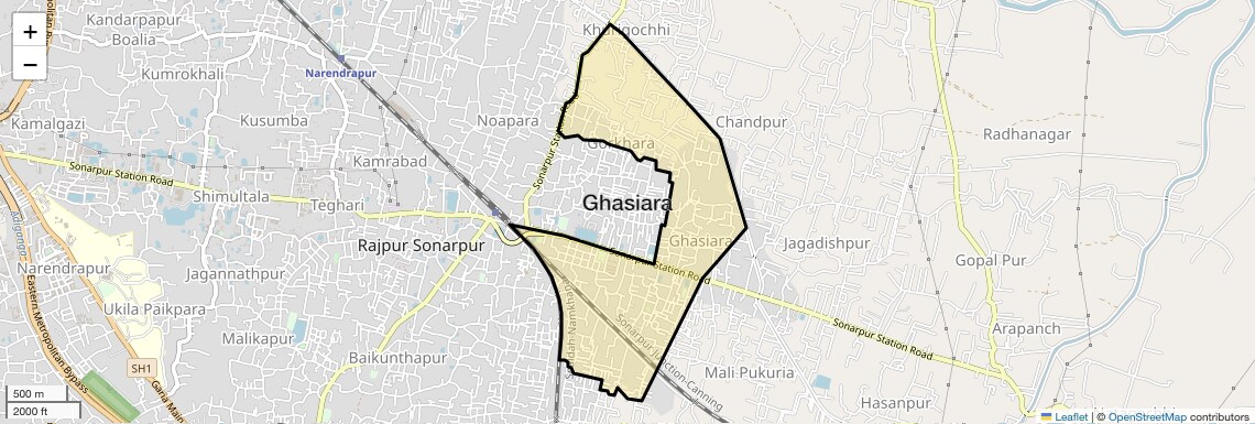 Location Map of Ghasiara, Kolkata