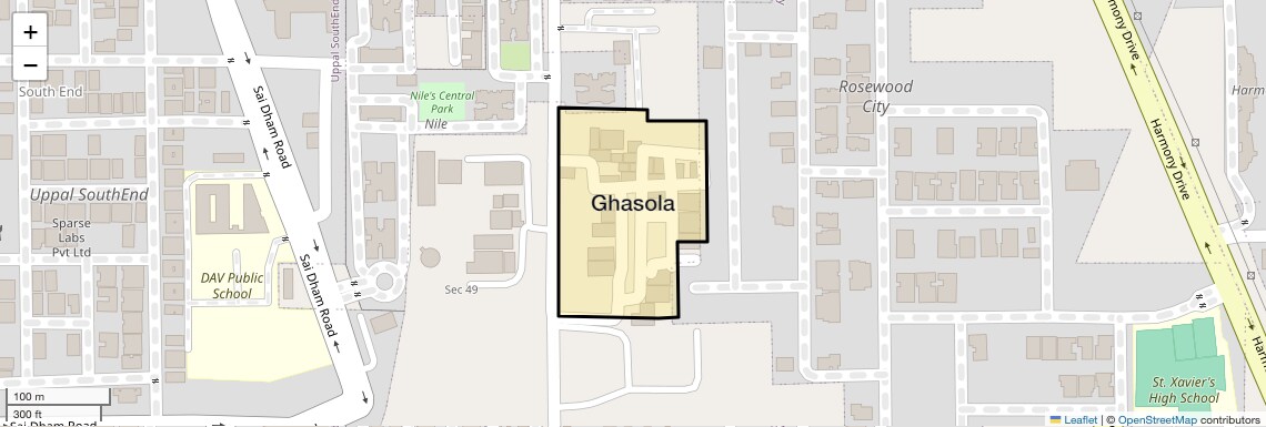 Location Map of Ghasola, Gurgaon